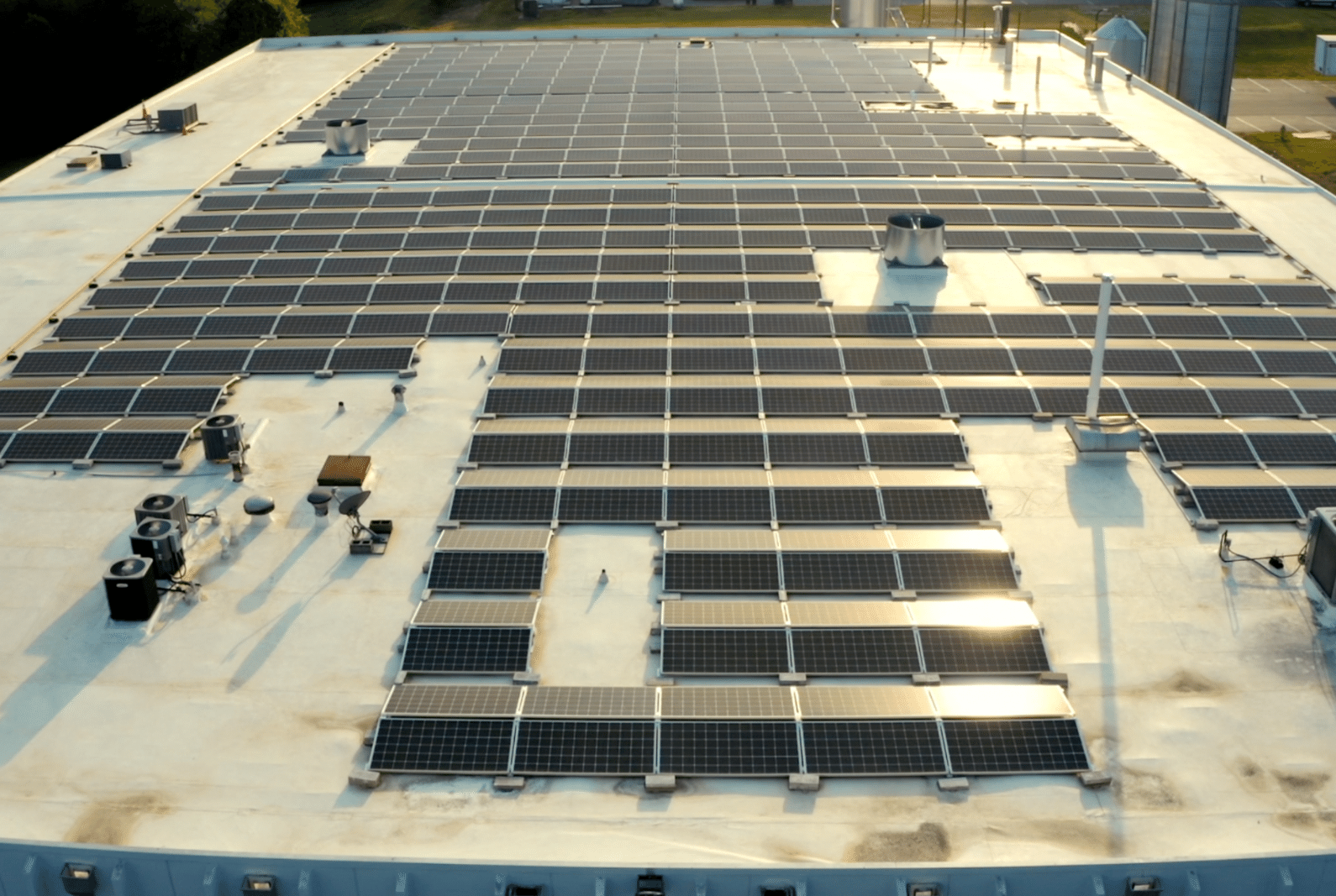 Solar panels on the roof of Terrapin Beer Co.