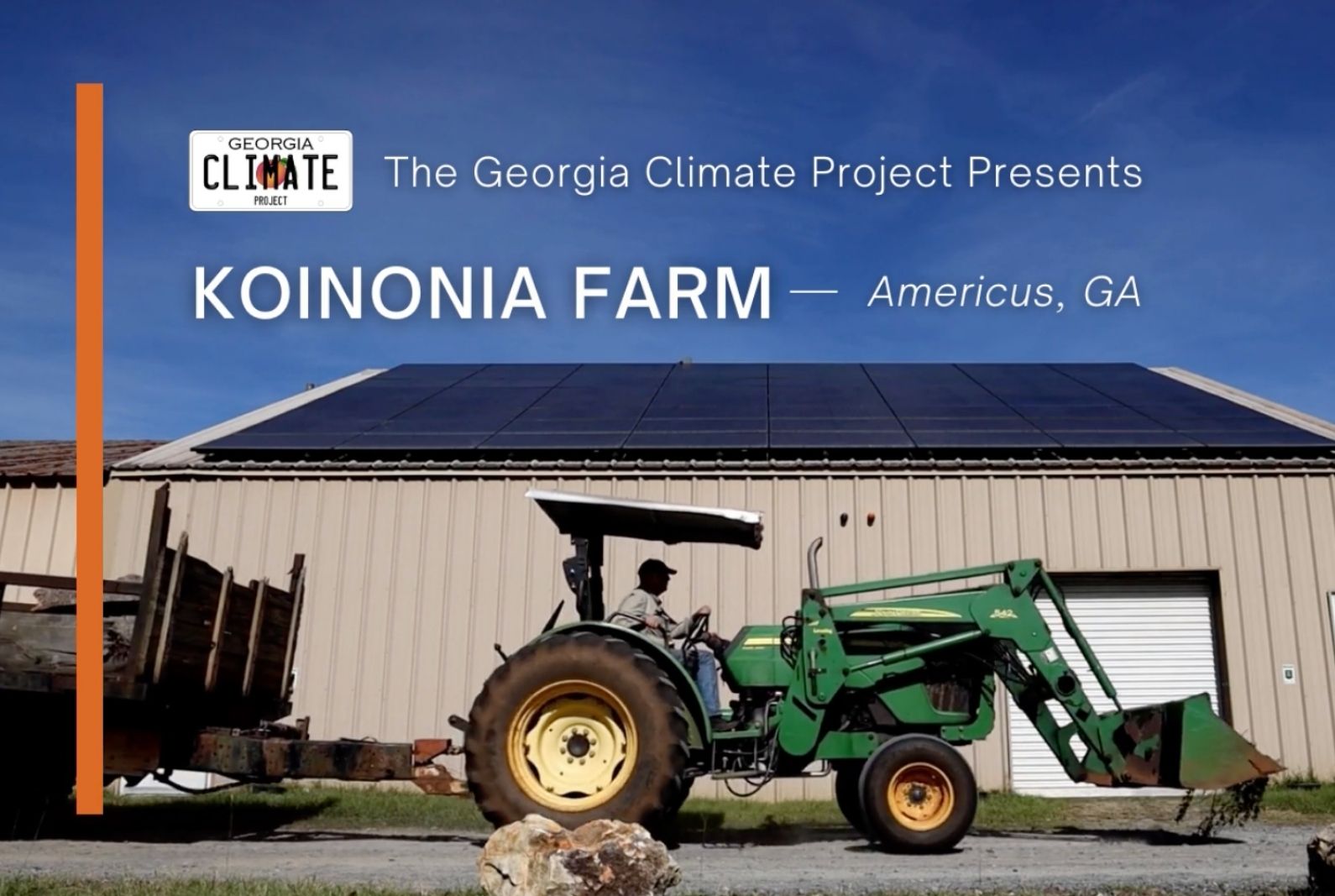 Koinonia Farm - Tractor + solar roof shot